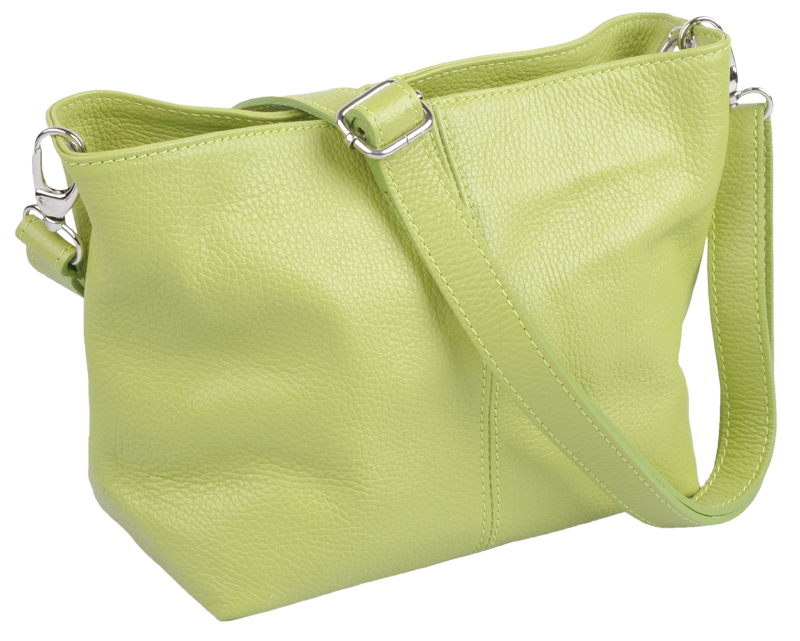 Zelená kožená talianska crossbody kabelka Batilda Verde Segnale s prídavným pruhom VII NovaKabelka.sk