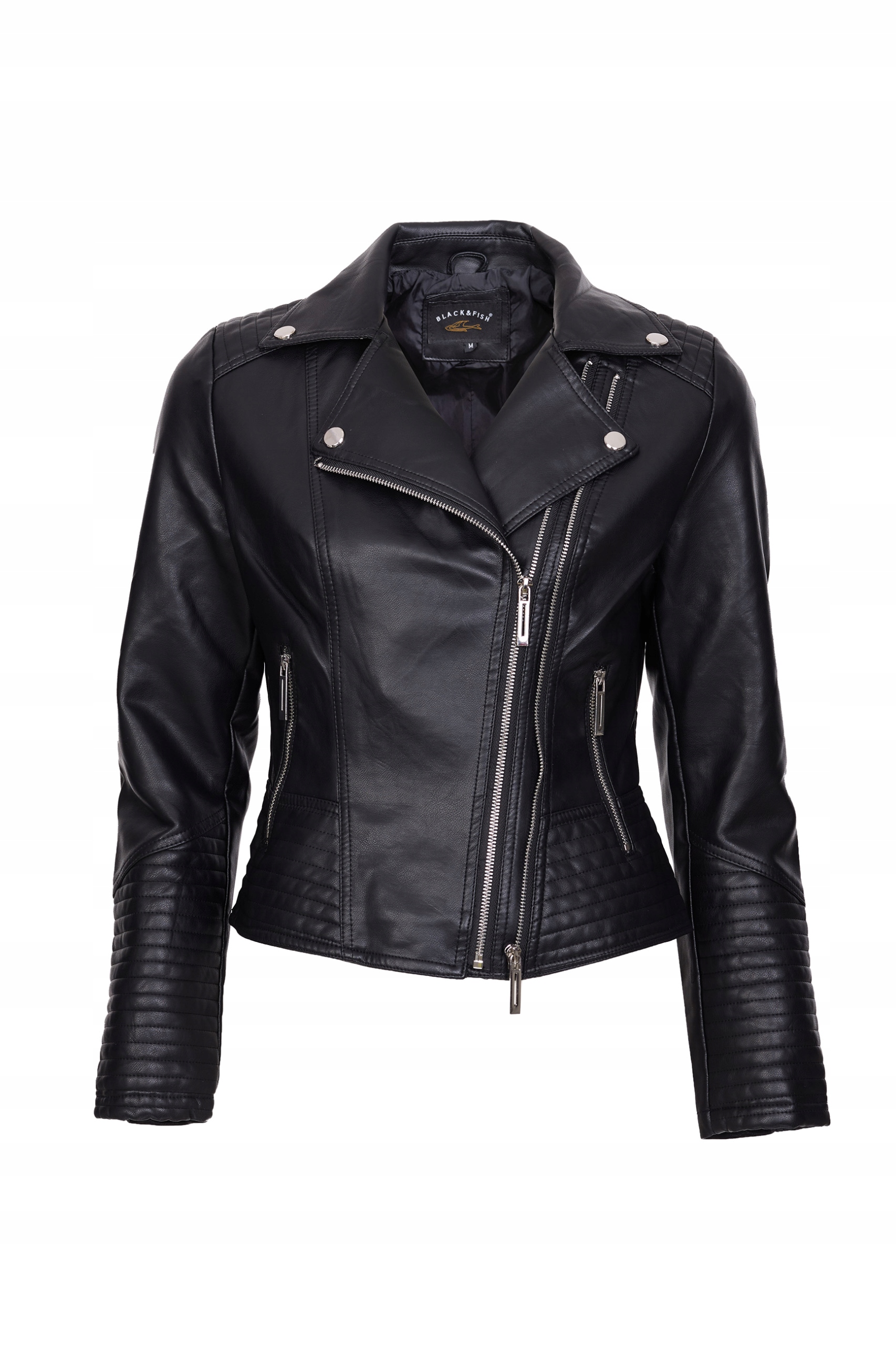 Fashionweek Štýlová eko kožená bundička, krivák RAMONESKA náramenníkmi MOTO BIKER TC077B