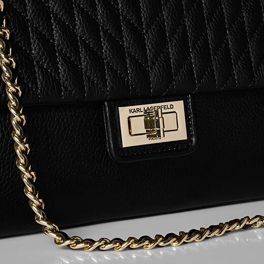 KARL LAGERFELD PARIS Agyness Perforated Signature Logo Leather Shoulder Bag, Dillard's in 2023