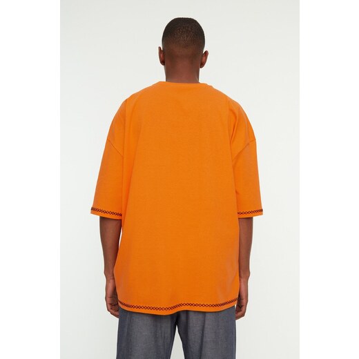 AFROGİYİM T-Shirt - Orange - Oversize - Trendyol