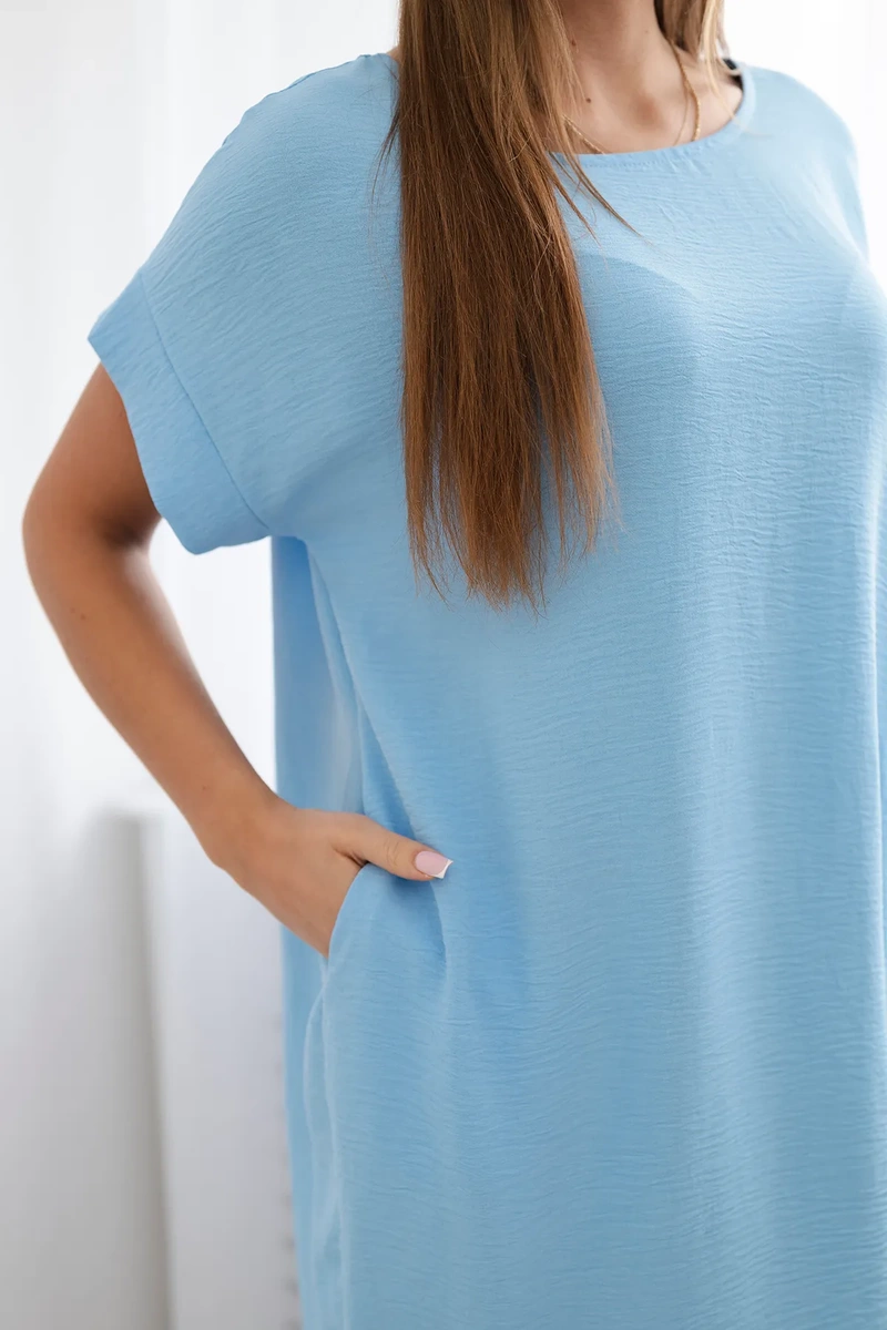 Kesi Włoski Šaty s vreckami modrý