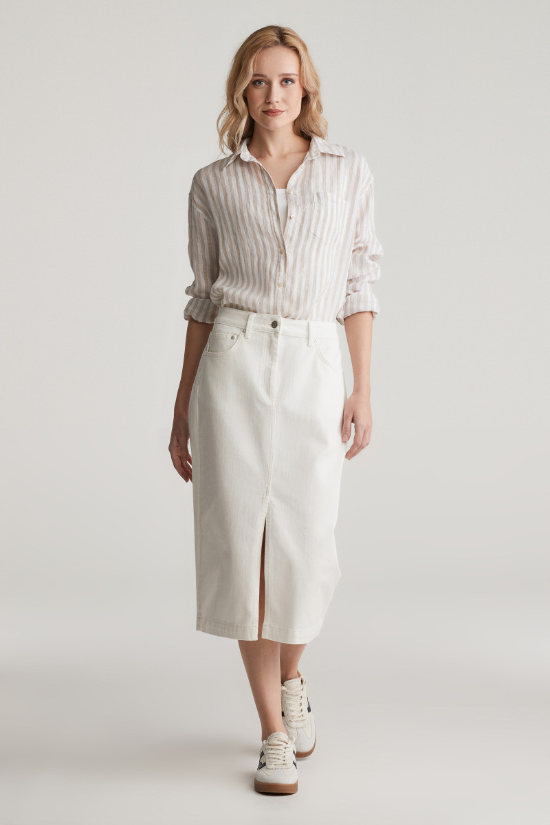 KOŠEĽA GANT REL STRIPED LINEN SHIRT DRY SAND