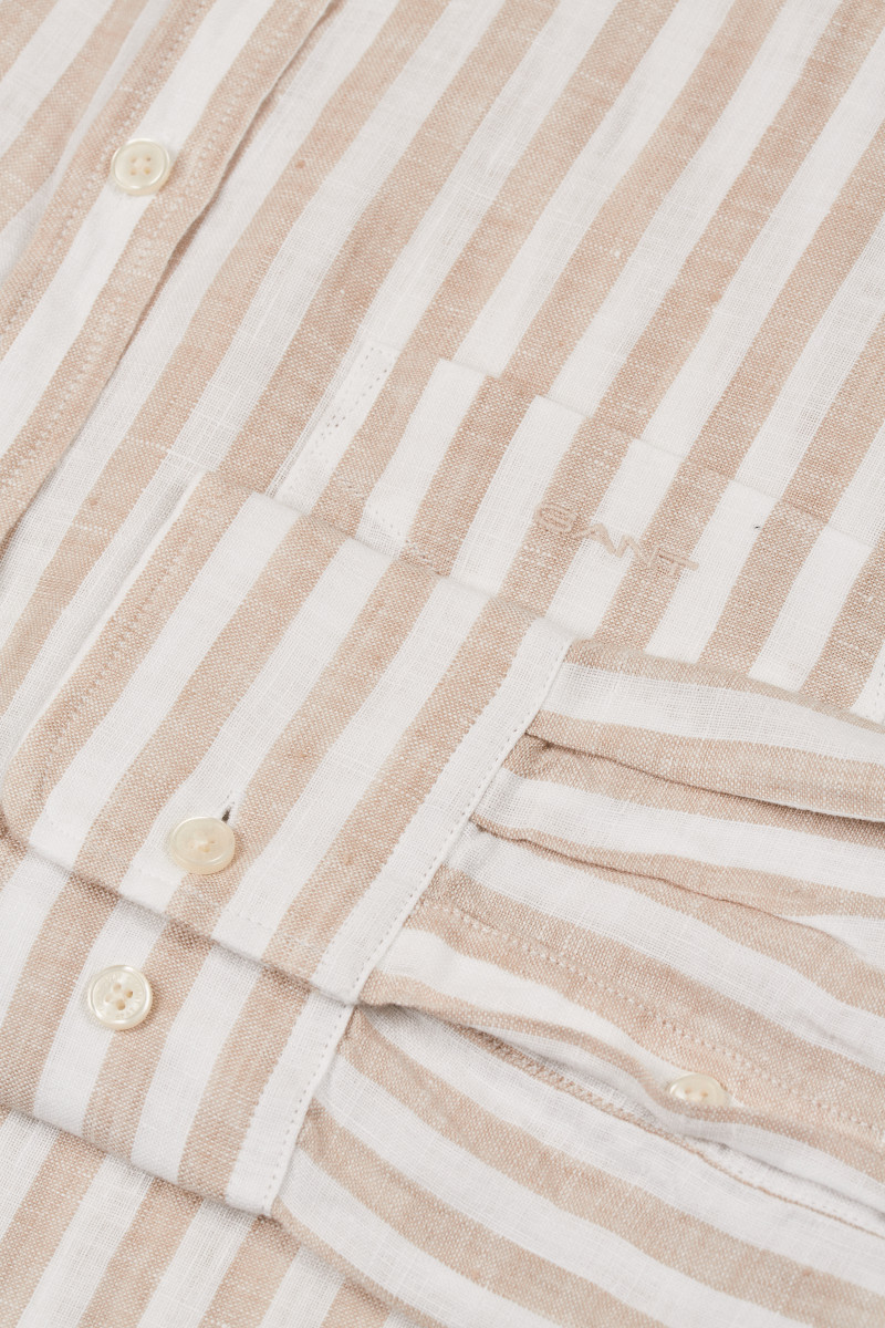 KOŠEĽA GANT REL STRIPED LINEN SHIRT DRY SAND