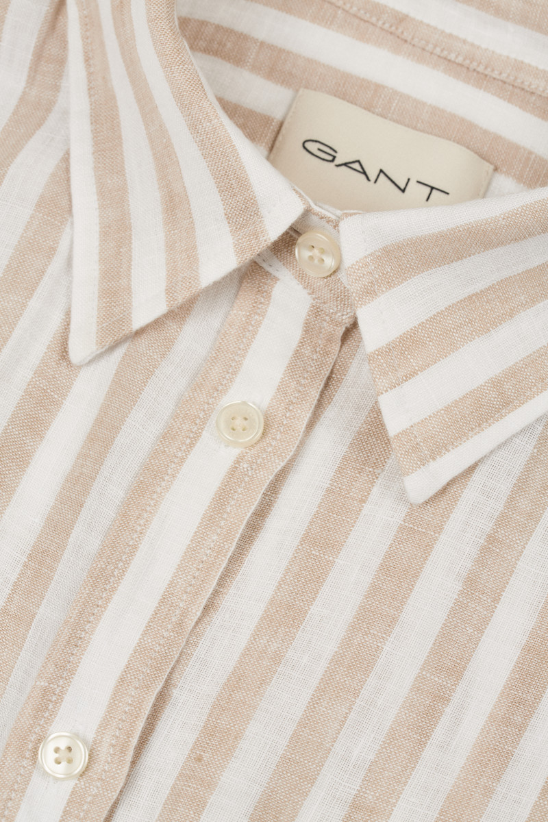 KOŠEĽA GANT REL STRIPED LINEN SHIRT DRY SAND