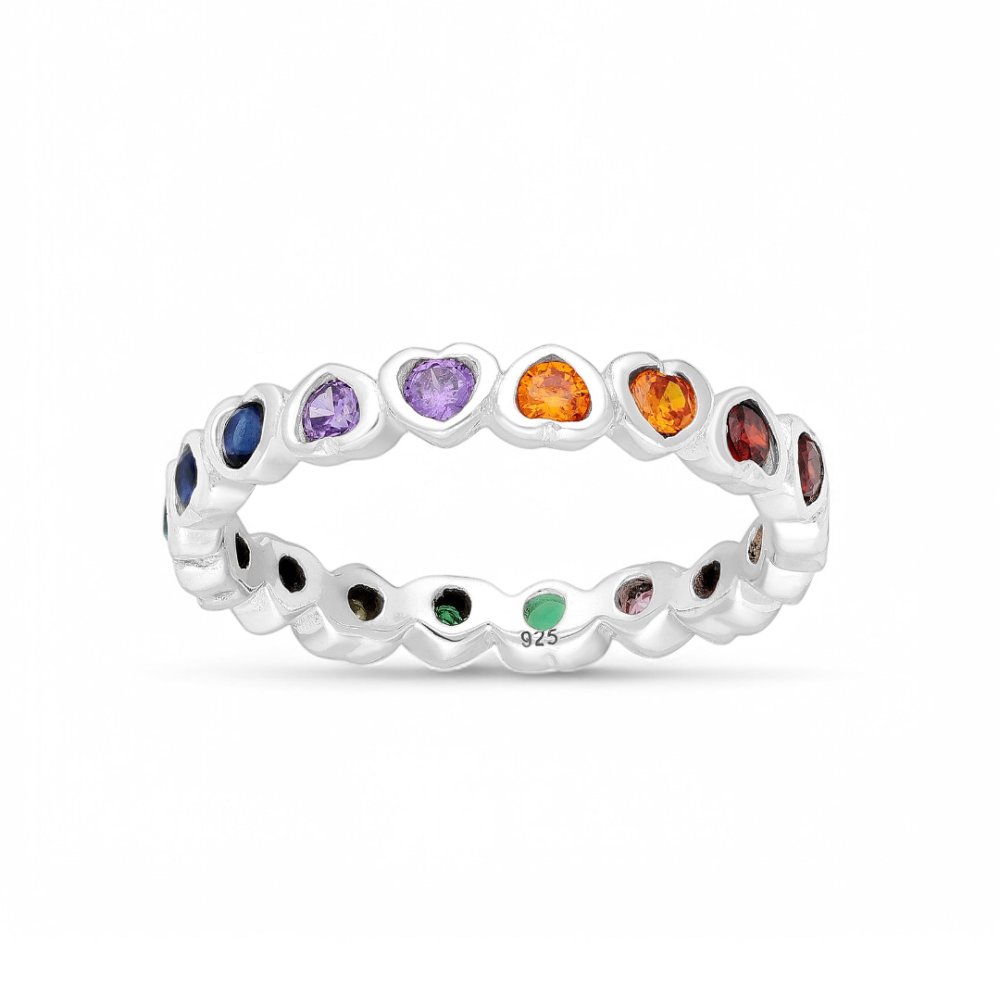 Strieborný prsteň Sara VIACFAREBNÝ 2