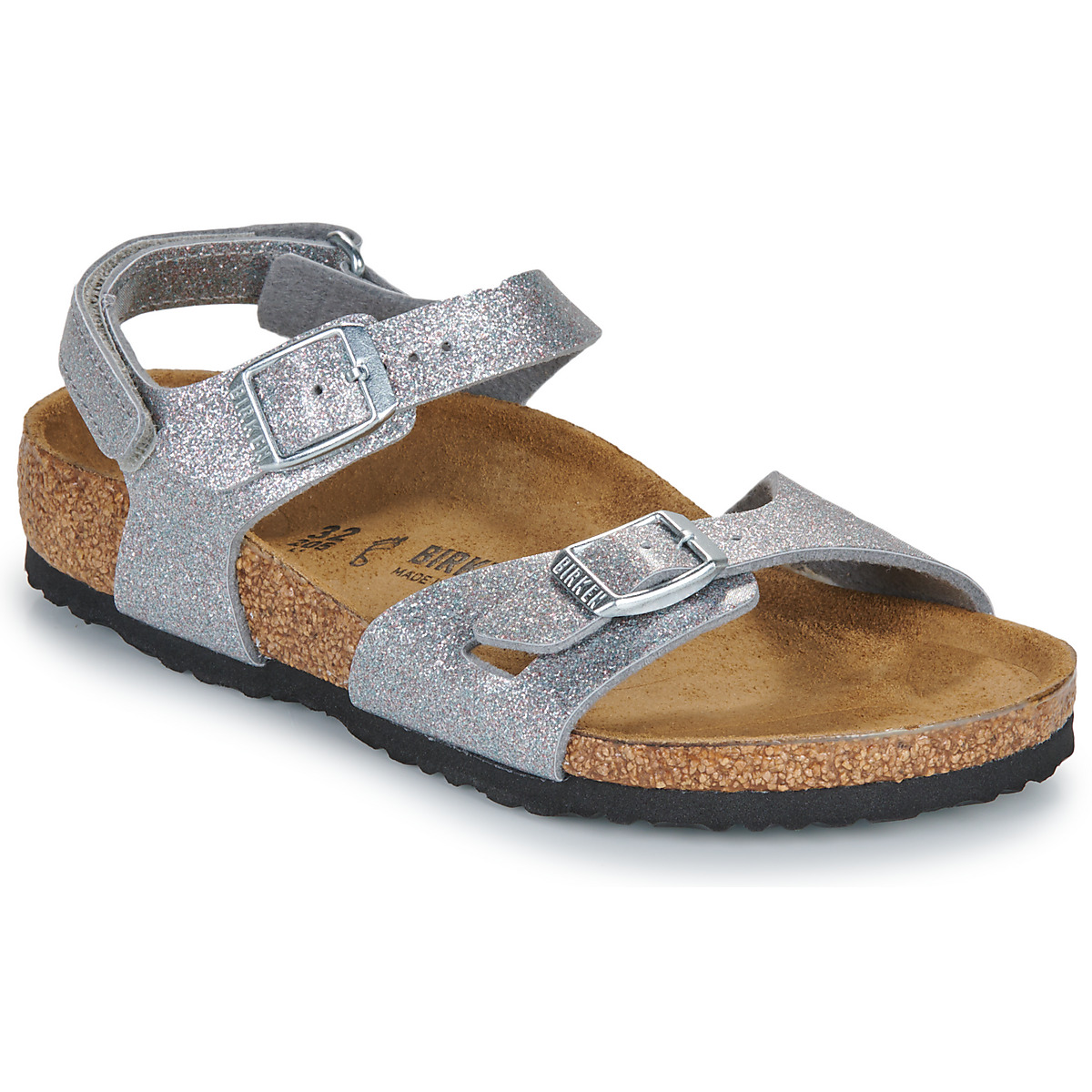 BIRKENSTOCK Sandále Rio AS Kids BF Sparkling Silver BIRKENSTOCK