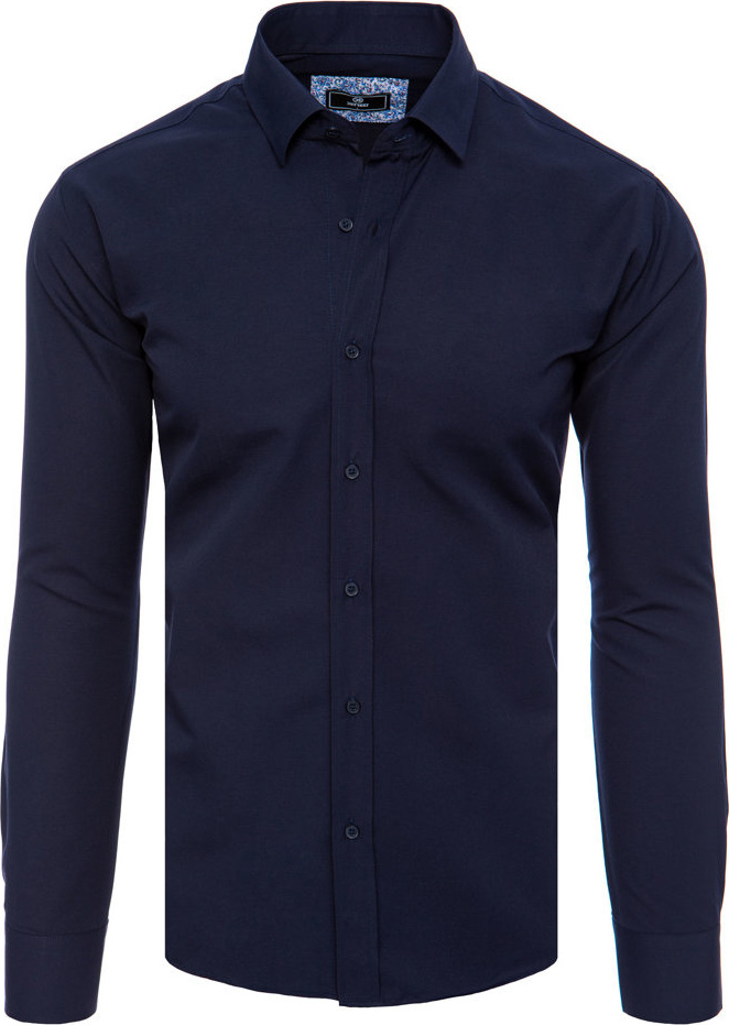 BASIC Tmavomodrá elegantná pánska košeľa DX2477