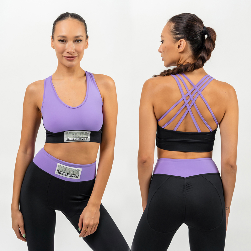 NEBBIA - Vystužená športová podprsenka SIGNATURE 472 (lila)