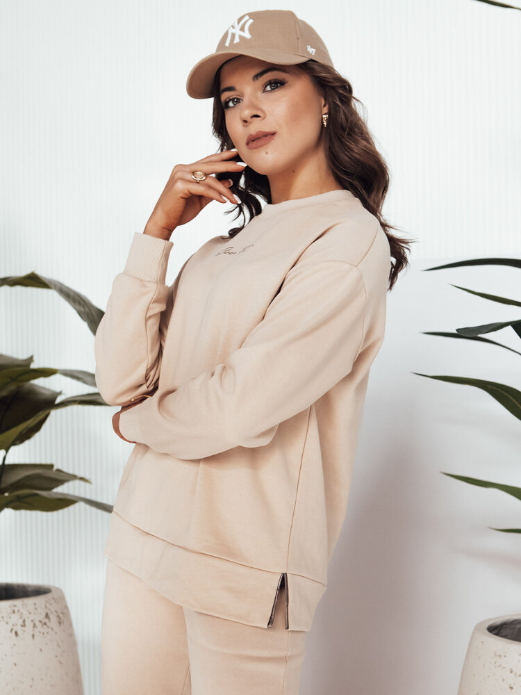 BASIC Béžová mikina s jemným nápisom ERIAN BY1275