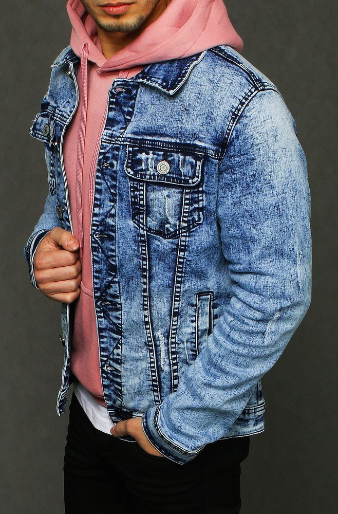 BASIC Pánska modrá džínsová bunda TX3224