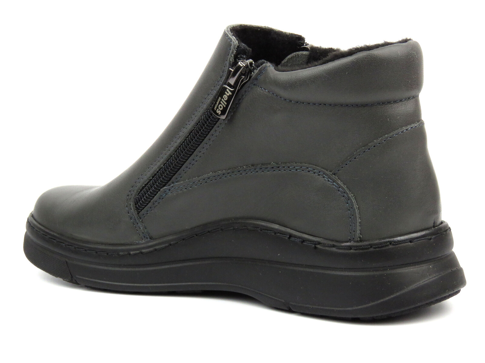 Dámské kotníkové boty se dvěma zipy - HELIOS Komfort 595, šedé