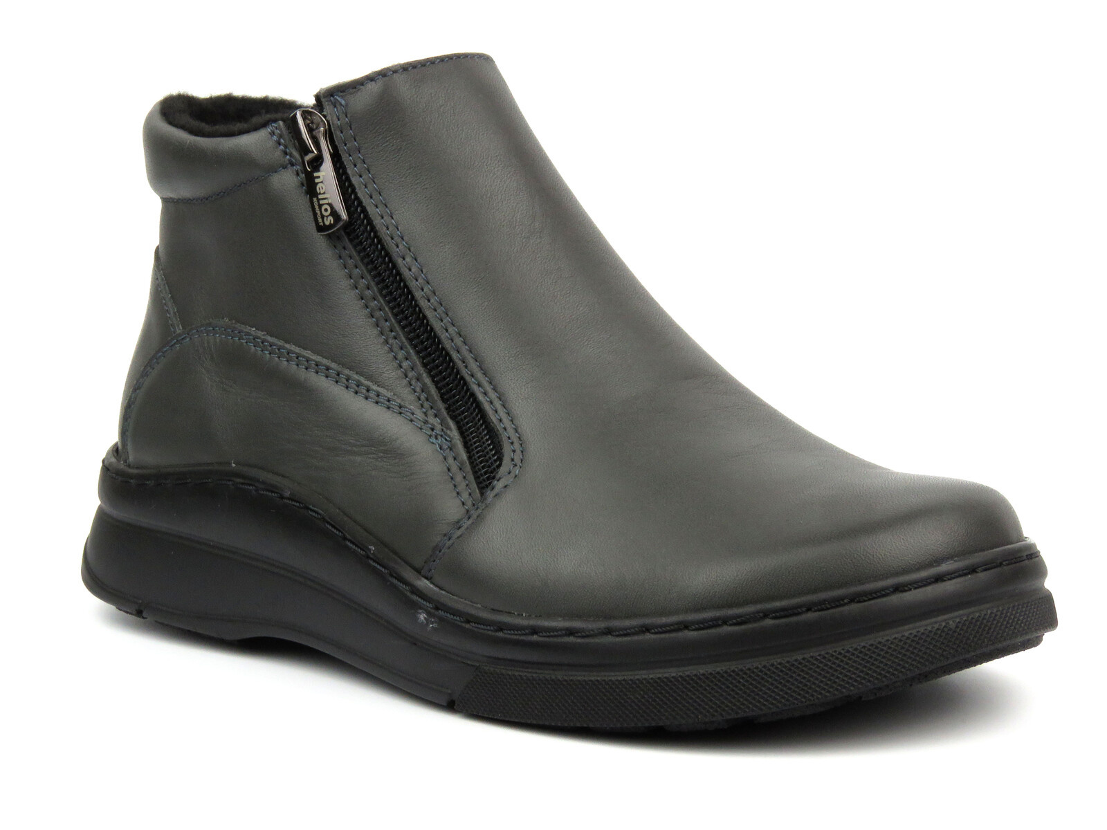 Dámské kotníkové boty se dvěma zipy - HELIOS Komfort 595, šedé