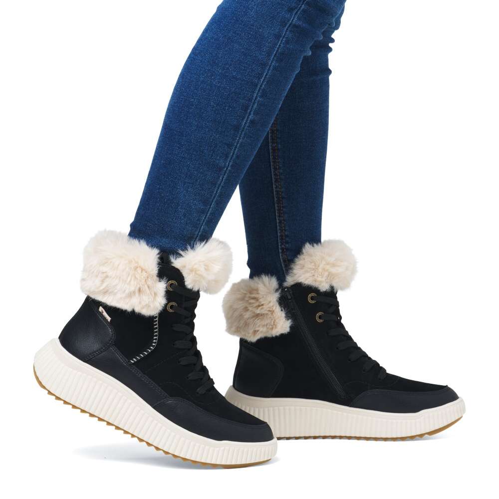 Dámska členková obuv RIEKER REVOLUTION W1773-00 čierna W4