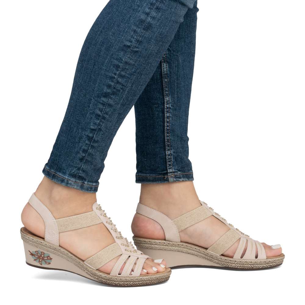 Dámske sandále RIEKER V2461-31 ružová S5