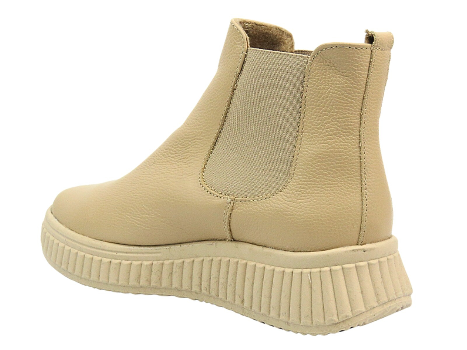 Helios Komfort Pohodlné dámské kožené pantofle - HELIOS Comfort 510P, světle béžová barva