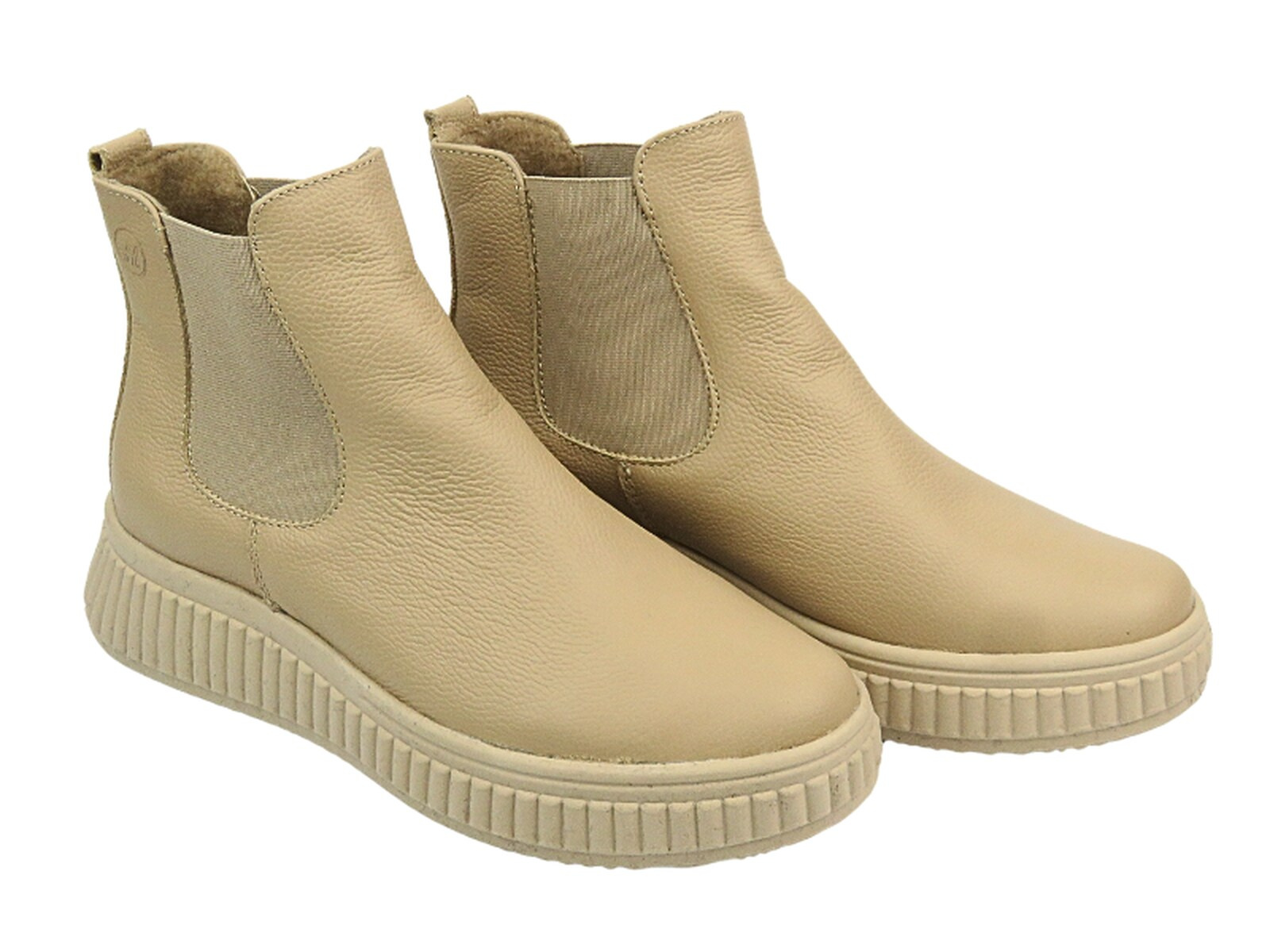 Helios Komfort Pohodlné dámské kožené pantofle - HELIOS Comfort 510P, světle béžová barva