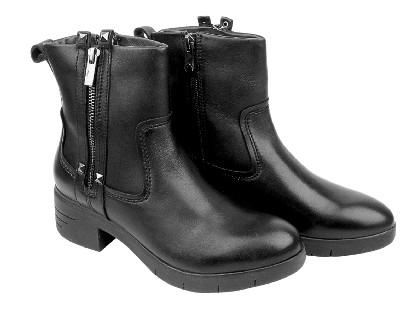 Marco Tozzi Semišové dámské kotníkové boty na vysokém podpatku - MACIEJKA 05720-01, černé