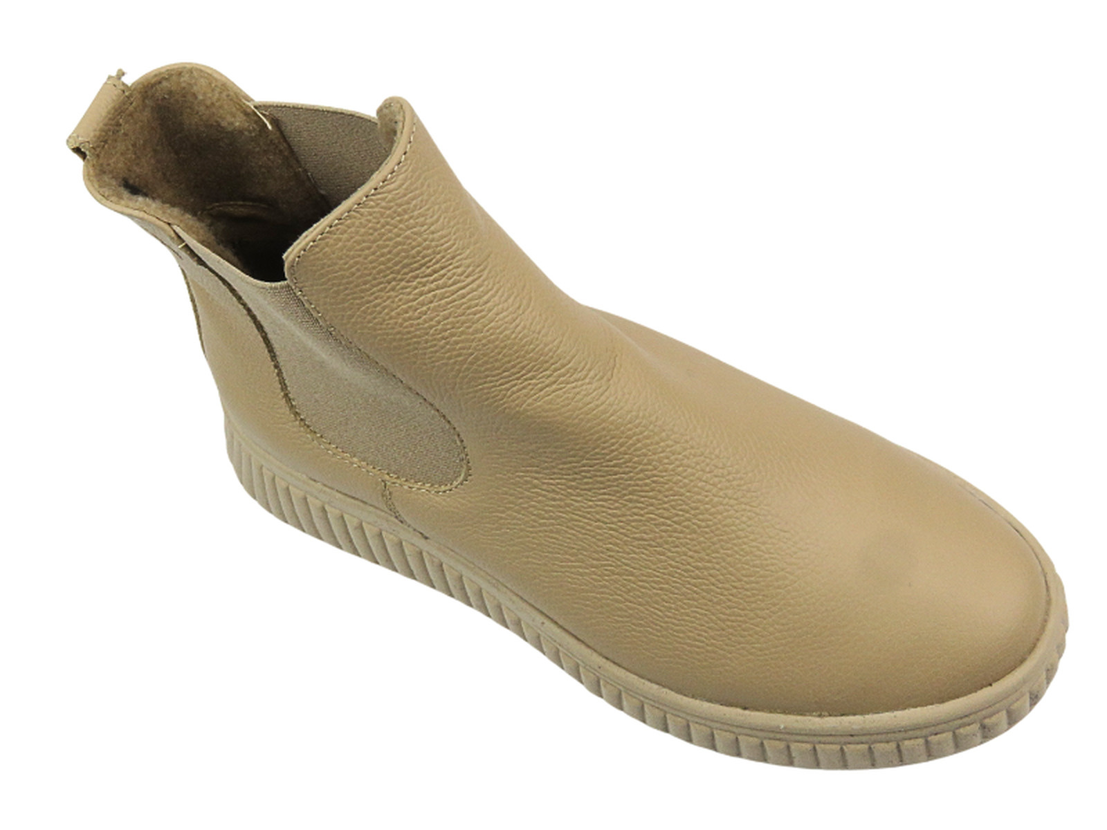 Helios Komfort Pohodlné dámské kožené pantofle - HELIOS Comfort 510P, světle béžová barva