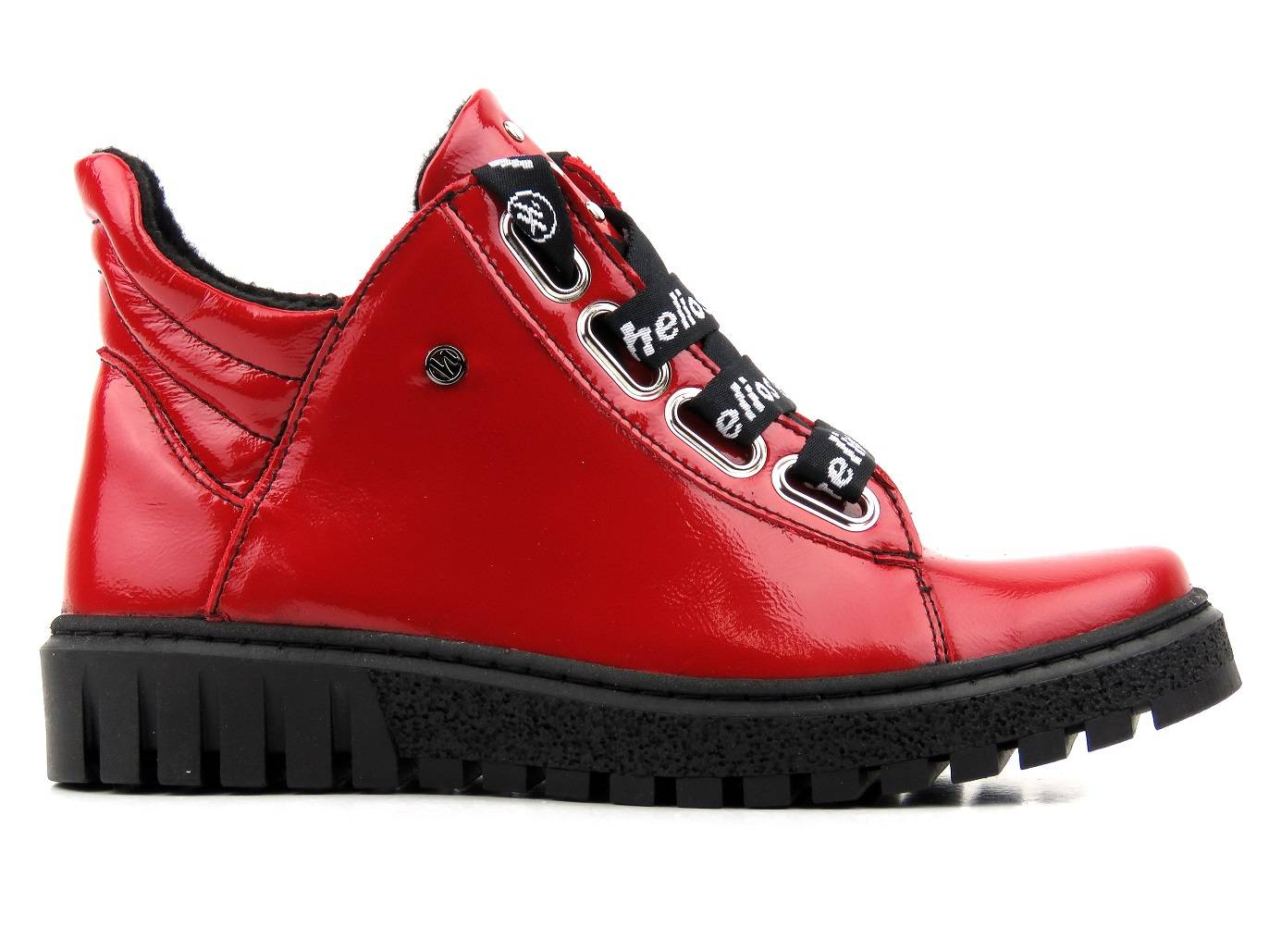Dámské kotníkové boty z lakované kůže - HELIOS Komfort 513, červená