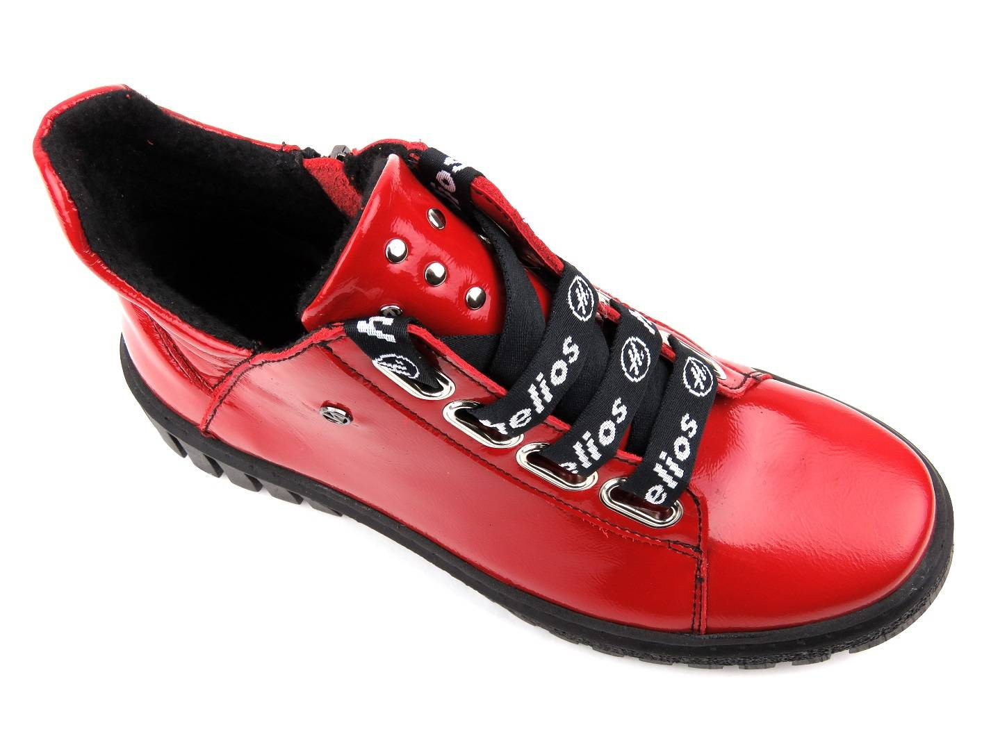 Dámské kotníkové boty z lakované kůže - HELIOS Komfort 513, červená