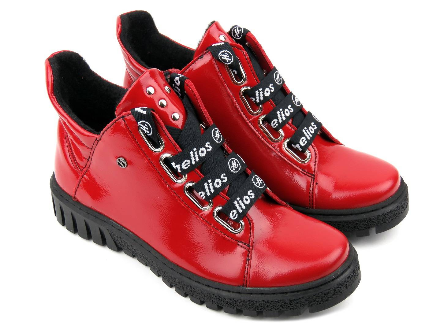 Dámské kotníkové boty z lakované kůže - HELIOS Komfort 513, červená