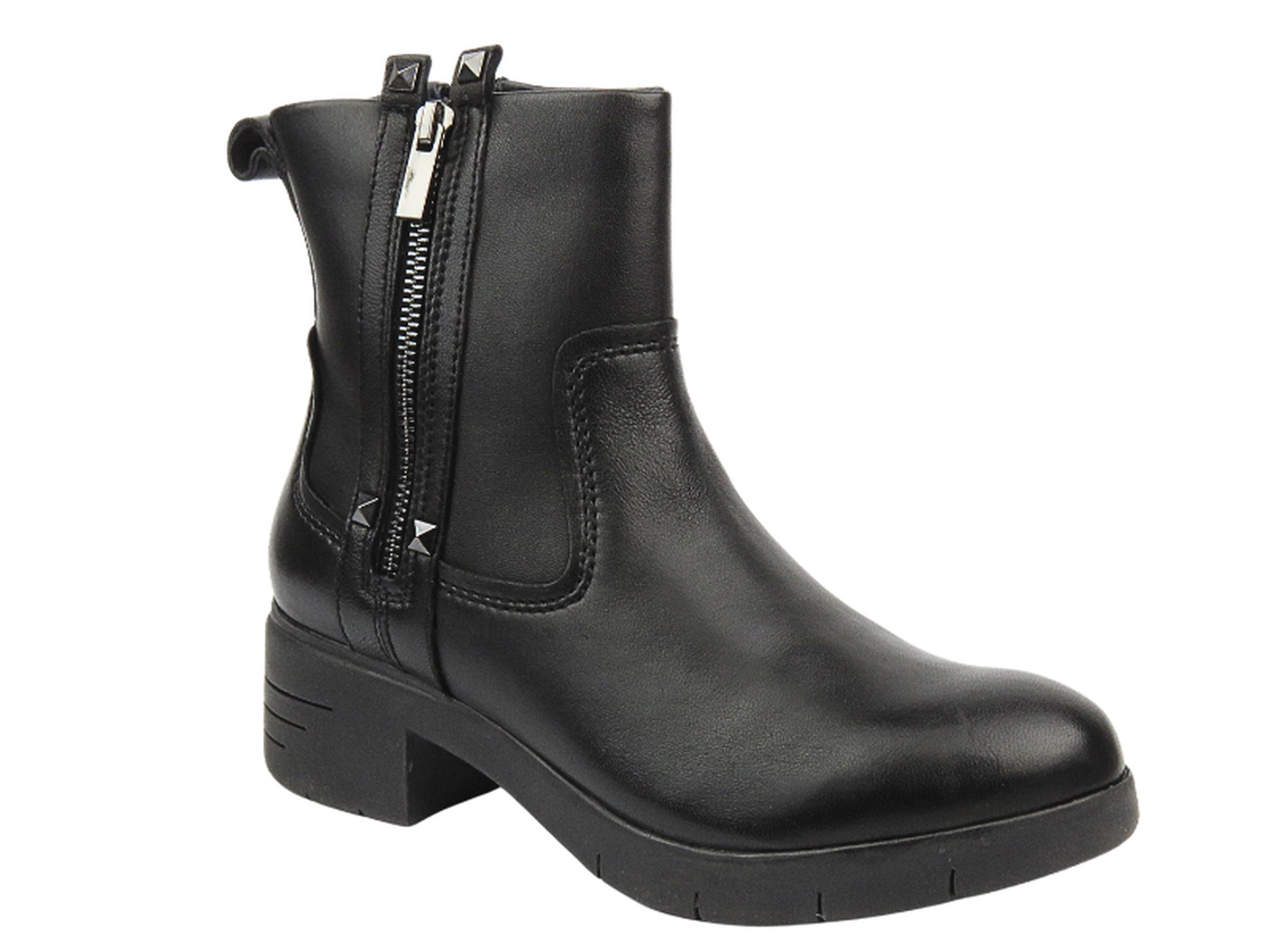 Marco Tozzi Semišové dámské kotníkové boty na vysokém podpatku - MACIEJKA 05720-01, černé