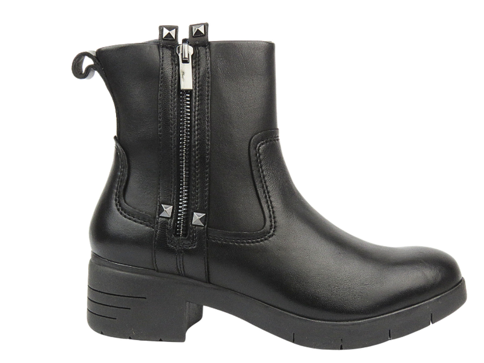 Marco Tozzi Semišové dámské kotníkové boty na vysokém podpatku - MACIEJKA 05720-01, černé