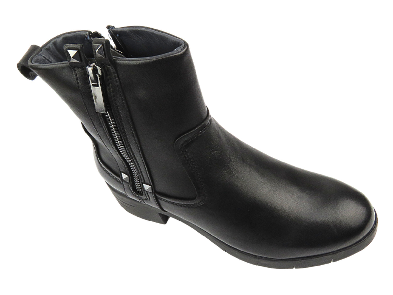 Marco Tozzi Semišové dámské kotníkové boty na vysokém podpatku - MACIEJKA 05720-01, černé