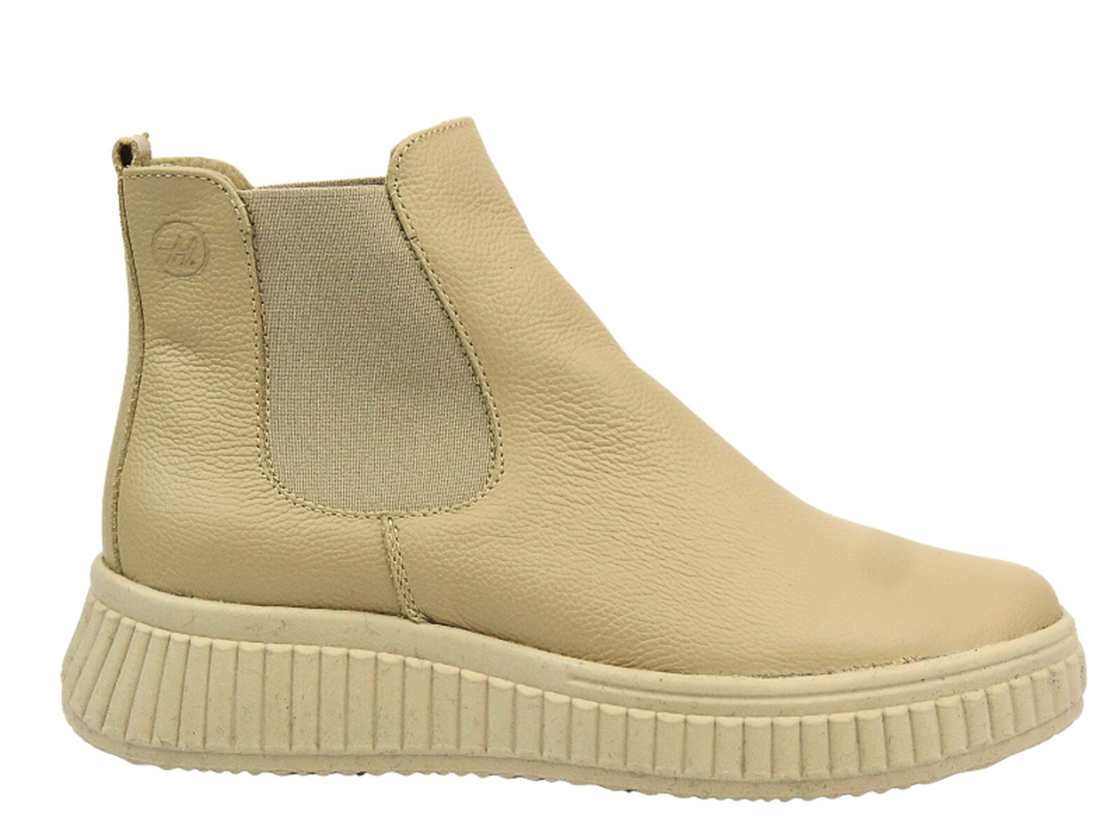 Helios Komfort Pohodlné dámské kožené pantofle - HELIOS Comfort 510P, světle béžová barva