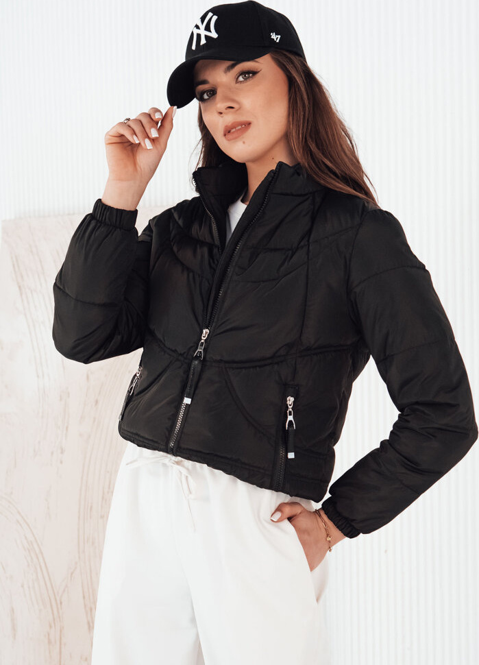 BASIC Čierna prešívaná bunda SALECA TY4250