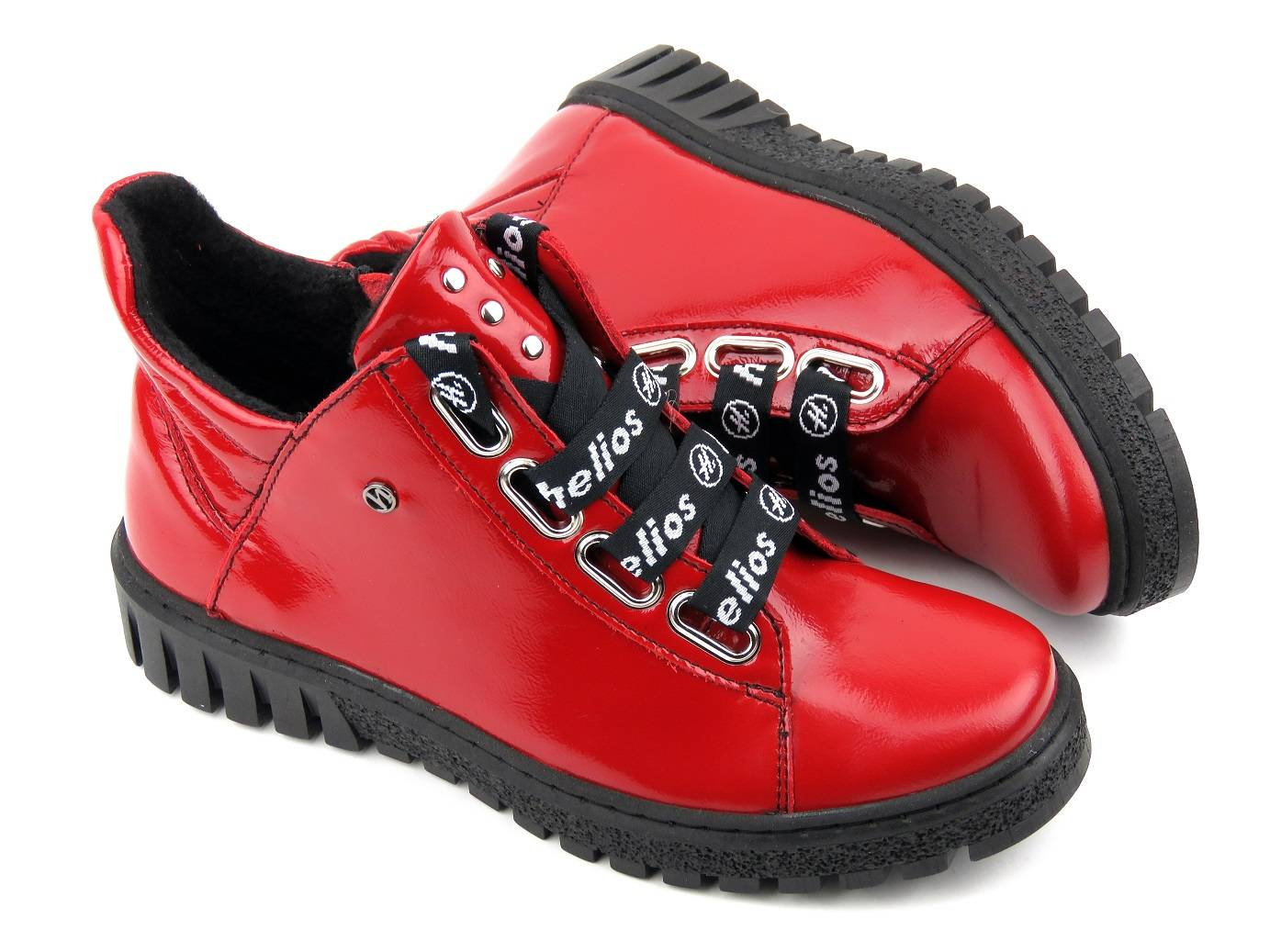 Dámské kotníkové boty z lakované kůže - HELIOS Komfort 513, červená