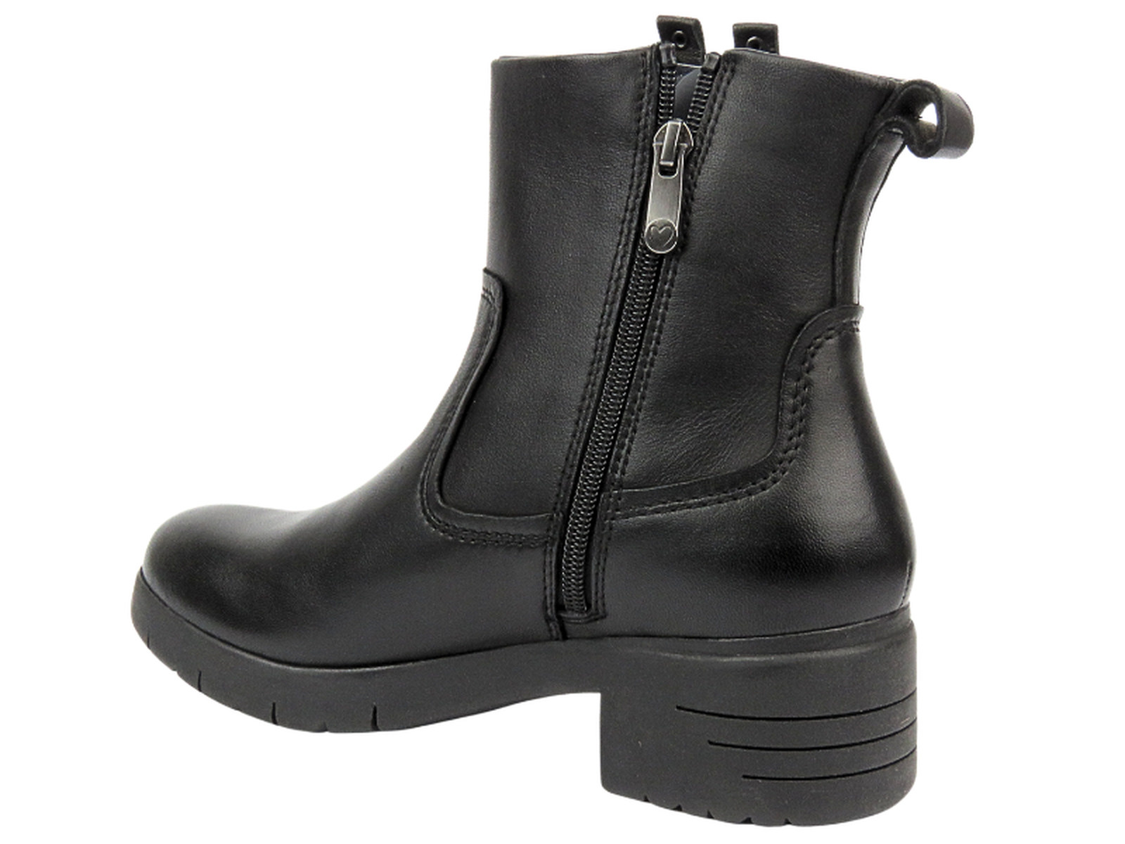 Marco Tozzi Semišové dámské kotníkové boty na vysokém podpatku - MACIEJKA 05720-01, černé