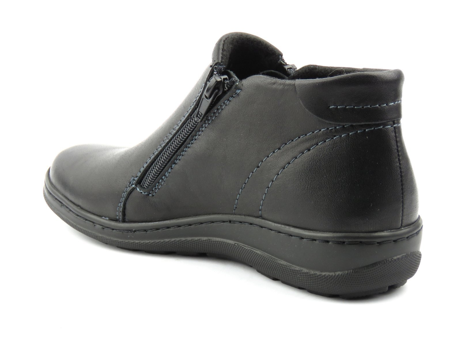 Lehké a pohodlné dámské kotníkové boty z přírodní kůže - HELIOS KOMFORT 642, černá