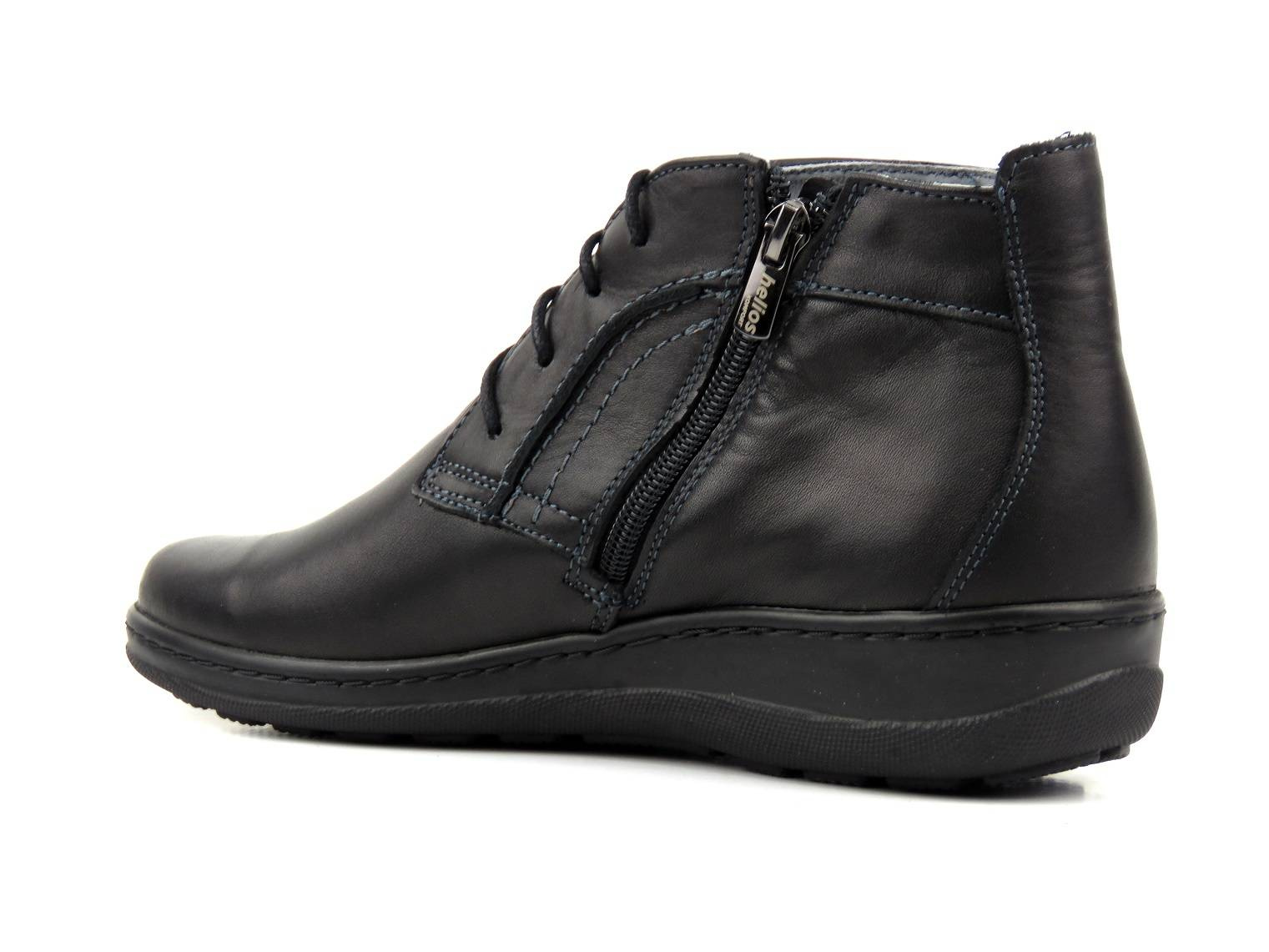 Lehké, pohodlné dámské kotníkové boty vyrobené v Polsku - HELIOS Komfort 612-2, černé