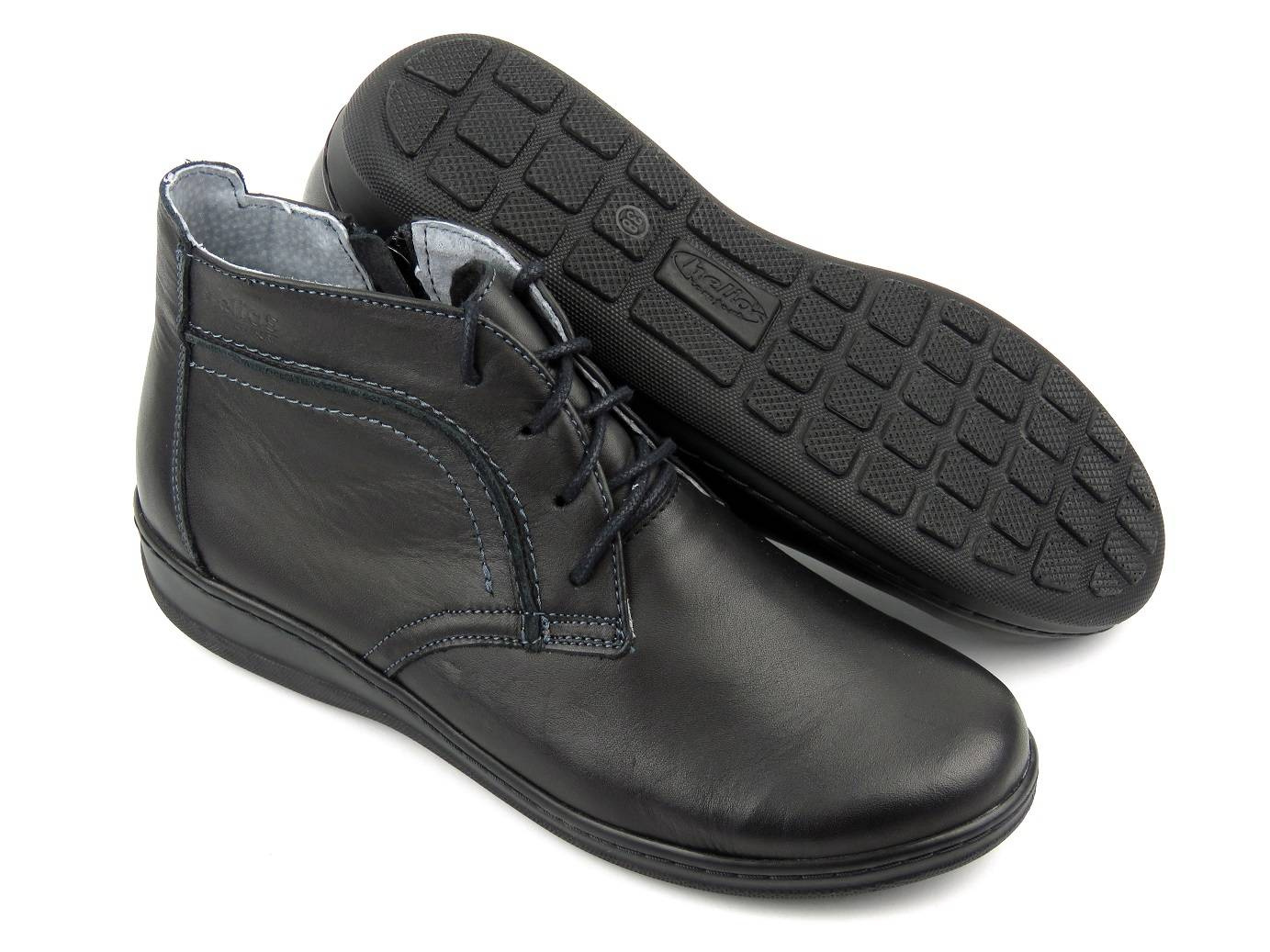 Lehké, pohodlné dámské kotníkové boty vyrobené v Polsku - HELIOS Komfort 612-2, černé