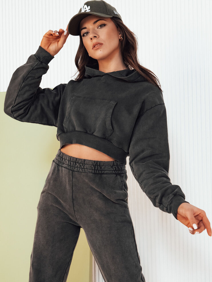 BASIC Tmavosivá bavlnená tepláková súprava RINZAL AY1014