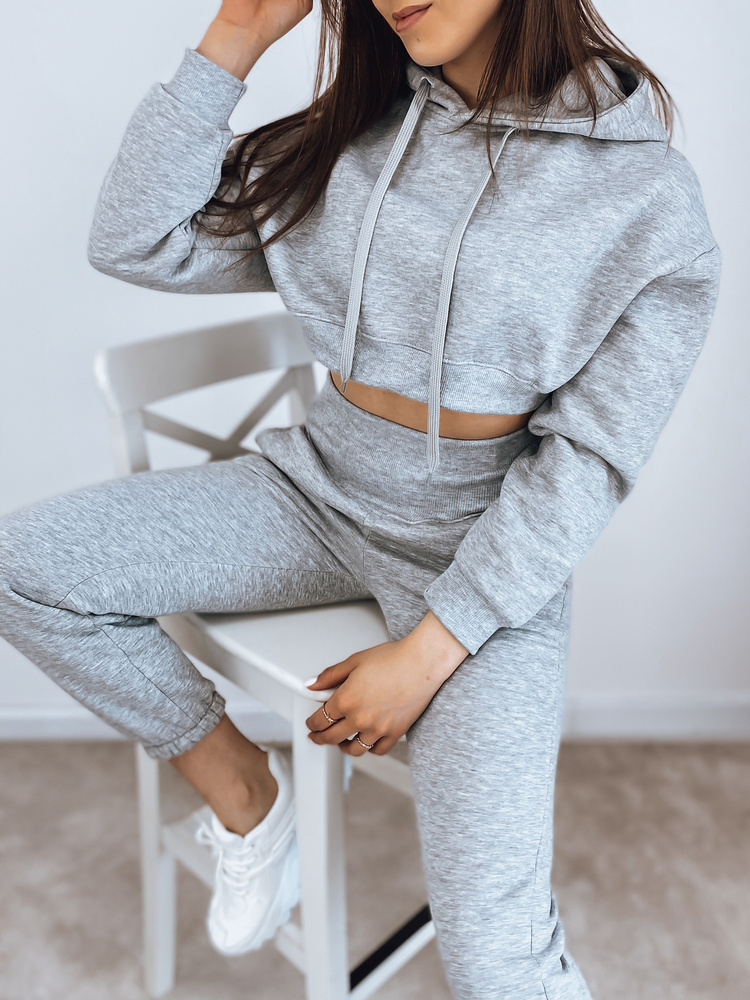 BASIC Svetlosivá teplákovka SERINE s "crop" mikinou AY0642