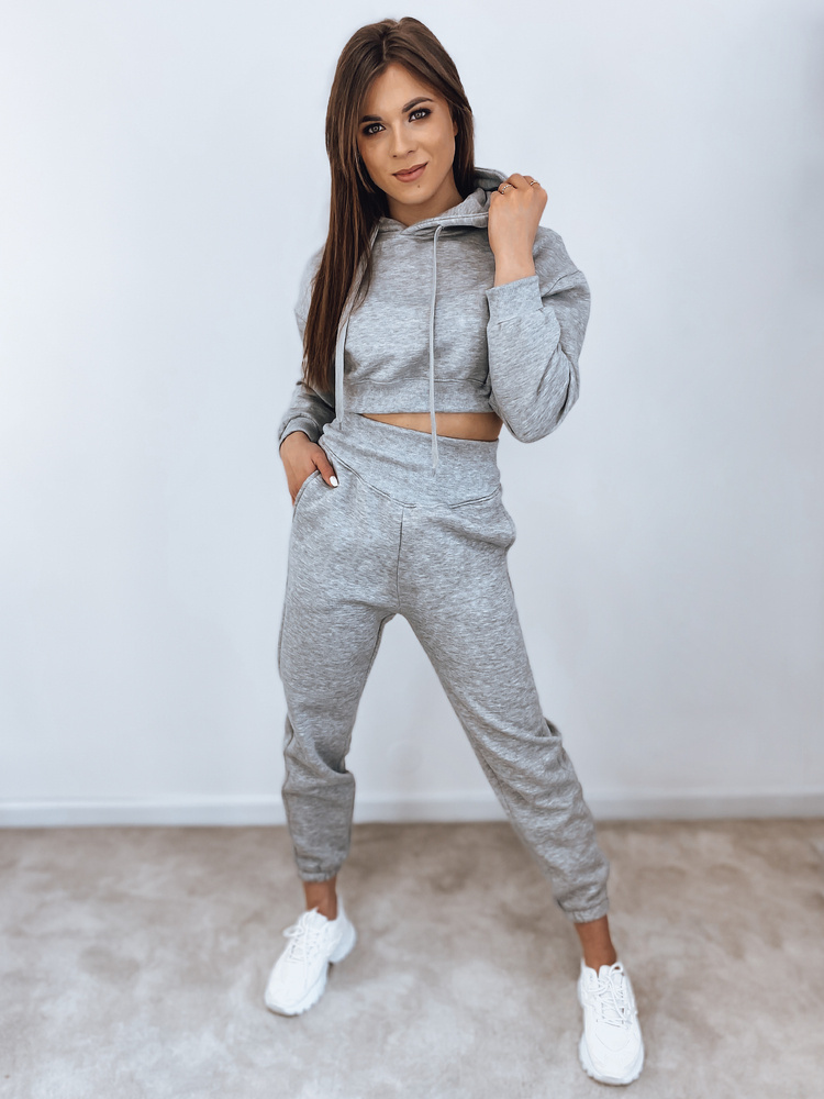 BASIC Svetlosivá teplákovka SERINE s "crop" mikinou AY0642