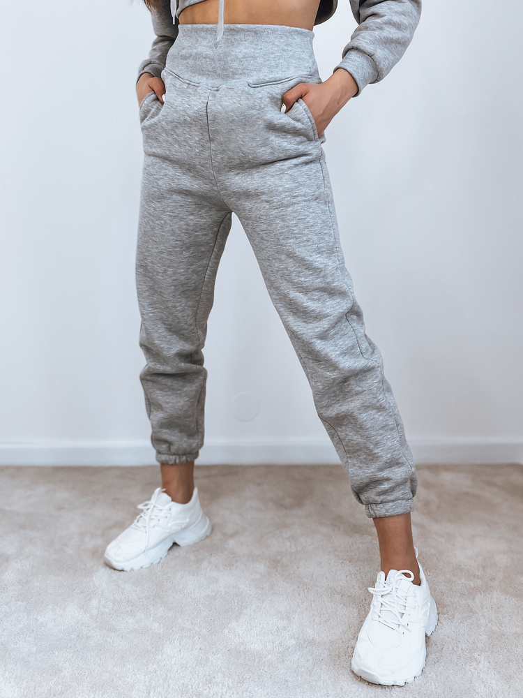 BASIC Svetlosivá teplákovka SERINE s "crop" mikinou AY0642