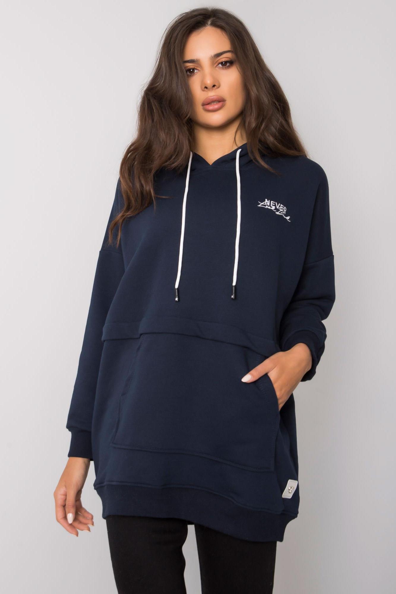 MladaModa Mikina Edna s kapucňou námornícka modrá