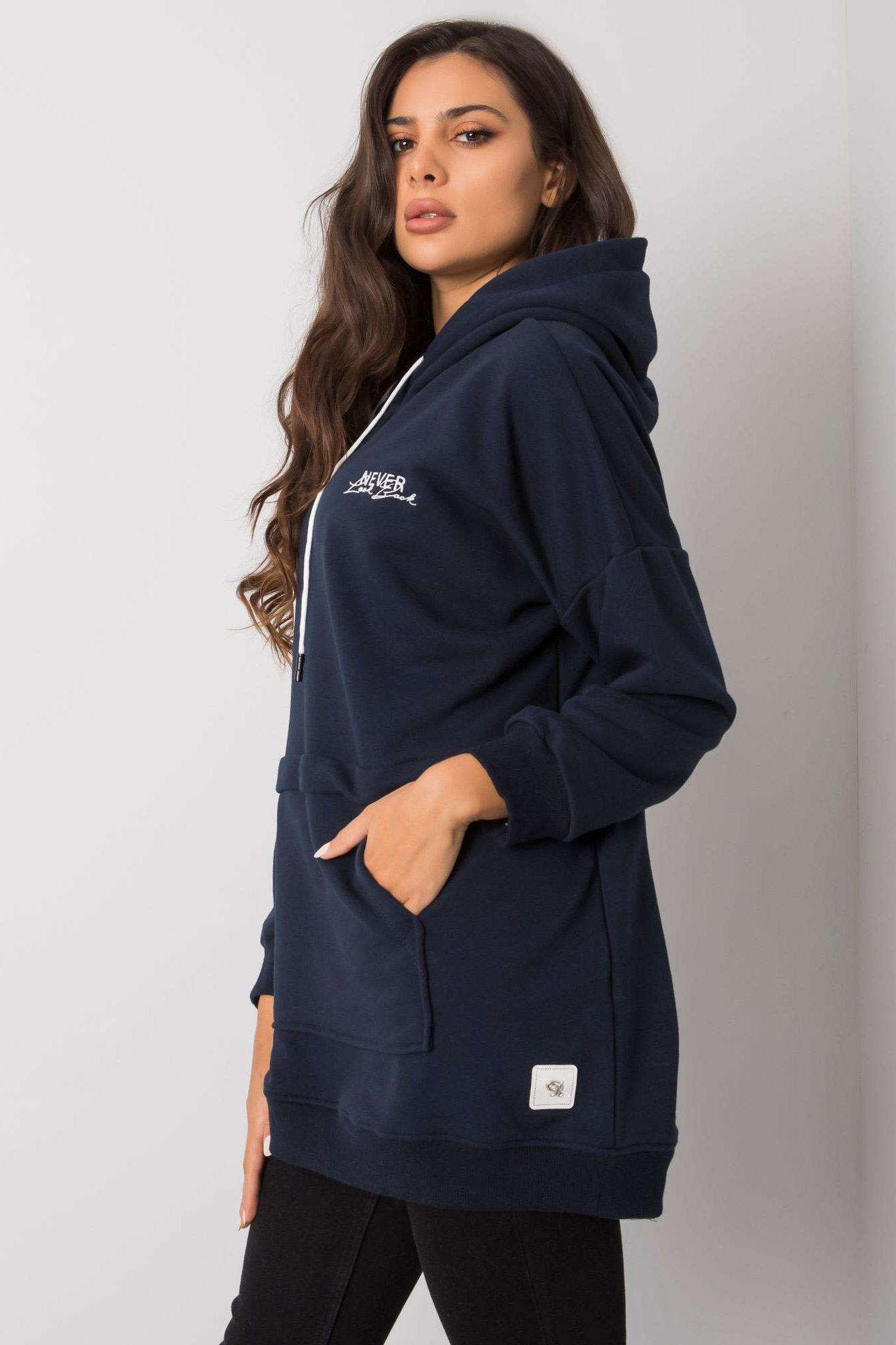 MladaModa Mikina Edna s kapucňou námornícka modrá