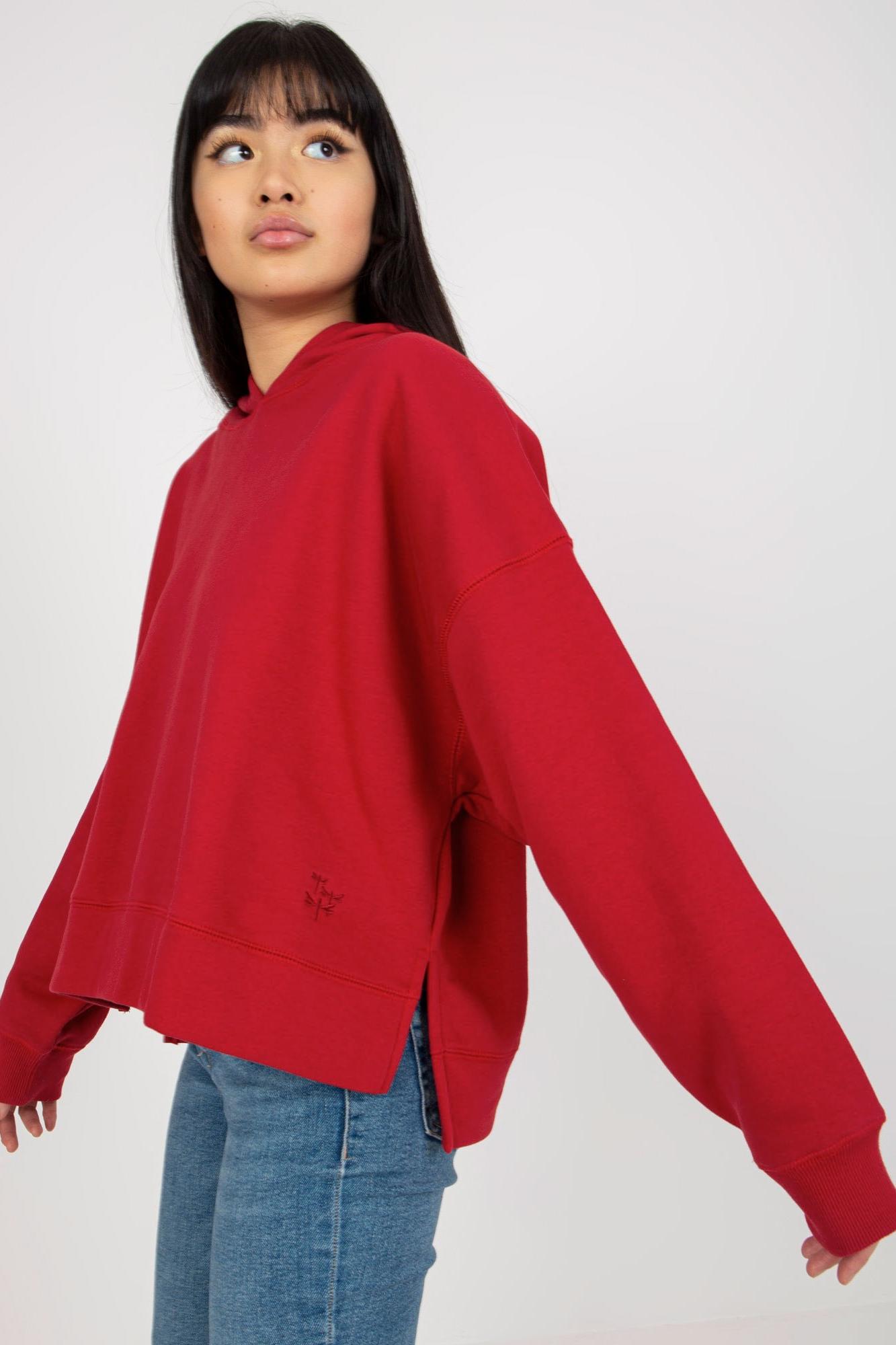 MladaModa Mikina s kapucňou model 200211 červená