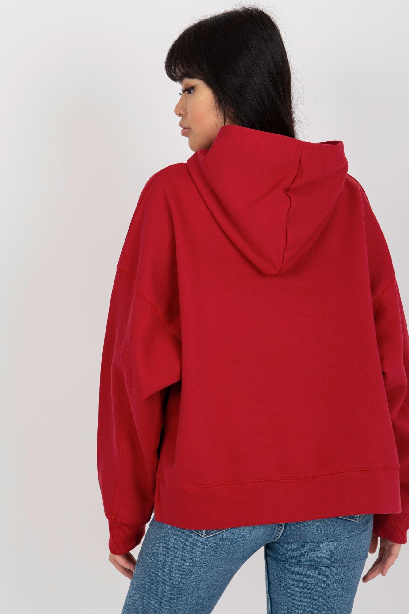 MladaModa Mikina s kapucňou model 200211 červená