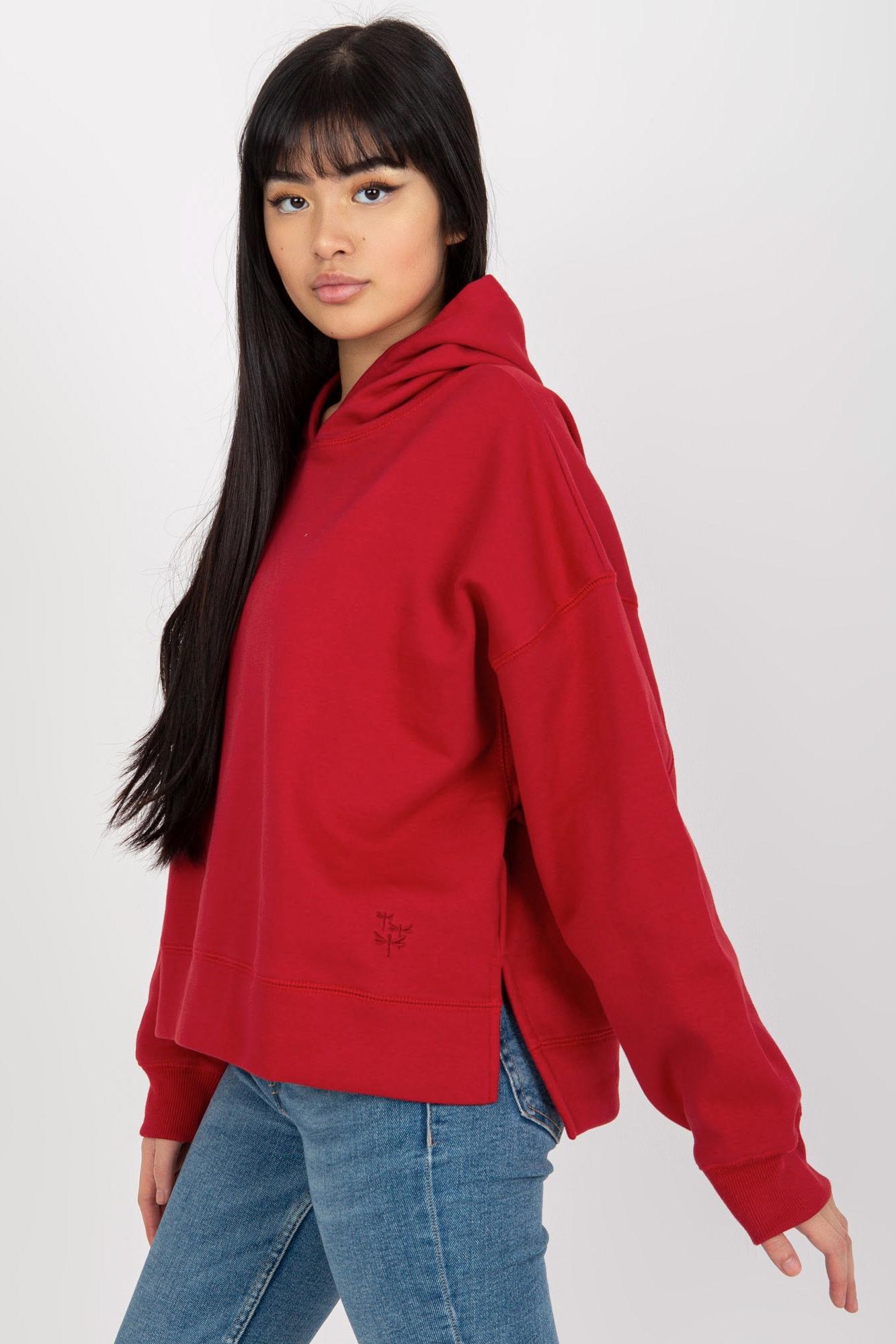 MladaModa Mikina s kapucňou model 200211 červená