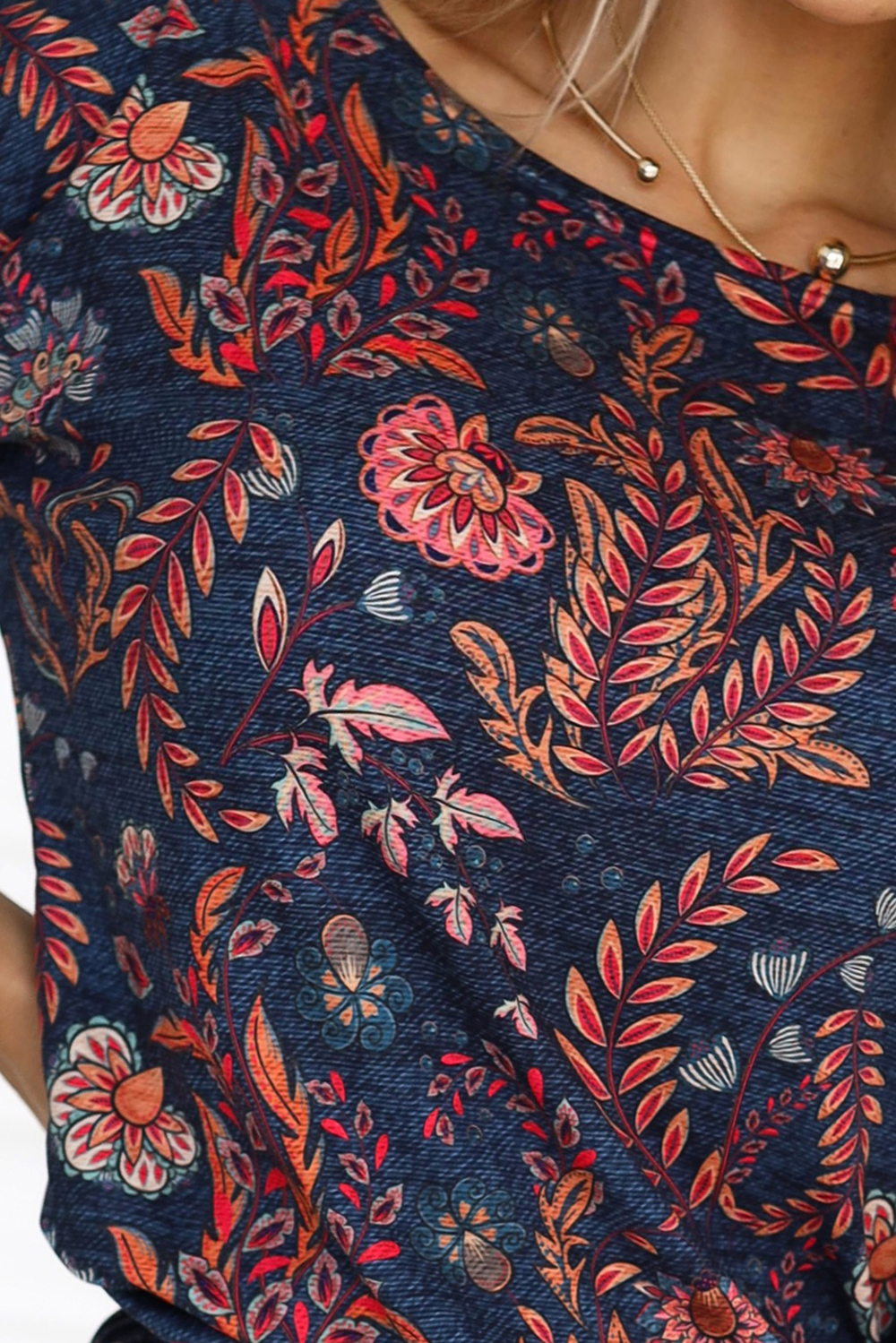 Numoco Športové šaty s vreckami - listy na džínsoch 13-163