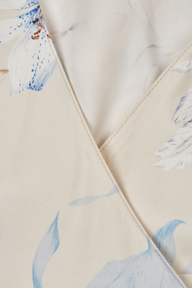 ŠATY GANT FLORAL PRINT WRAP SS FRILL DRESS PUTTY