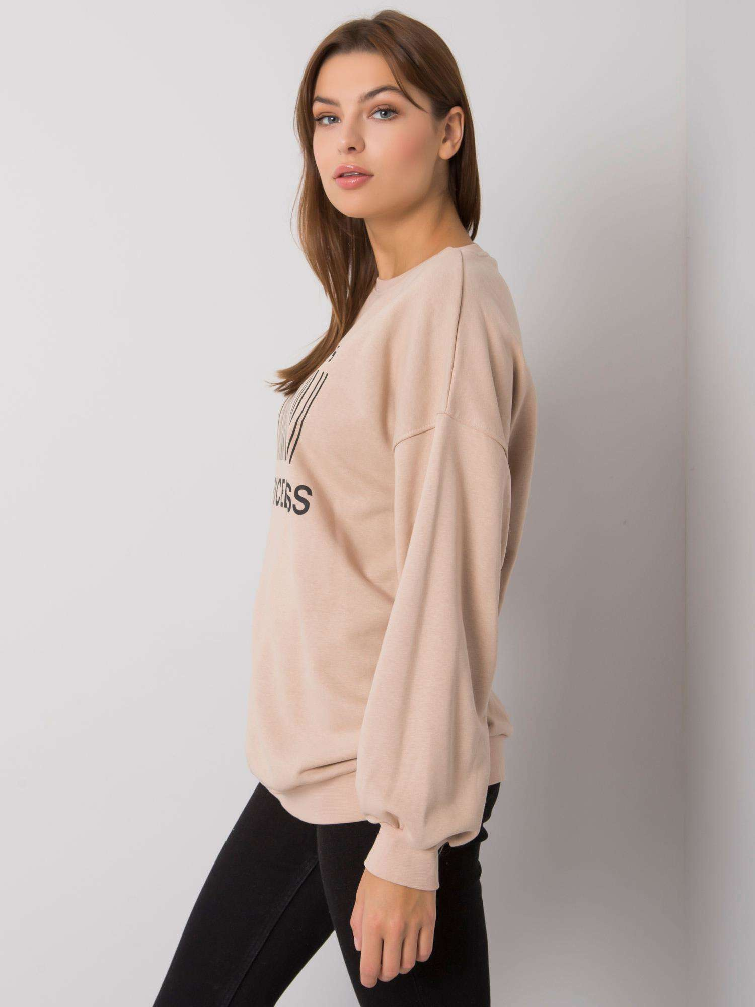 BASIC Svetlo béžová mikina s potlačou EM-BL-536 / 1U.84P-beige