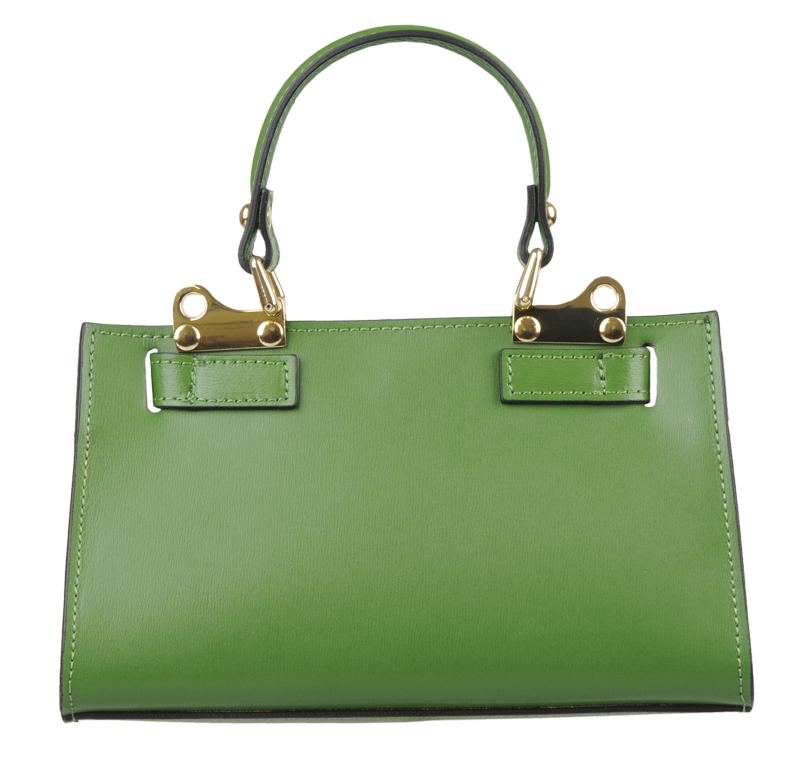 Zelená kožená talianska kabelka Anita Verde s prídavným pruhom III NovaKabelka.sk