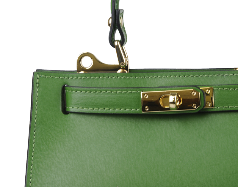 Zelená kožená talianska kabelka Anita Verde s prídavným pruhom III NovaKabelka.sk