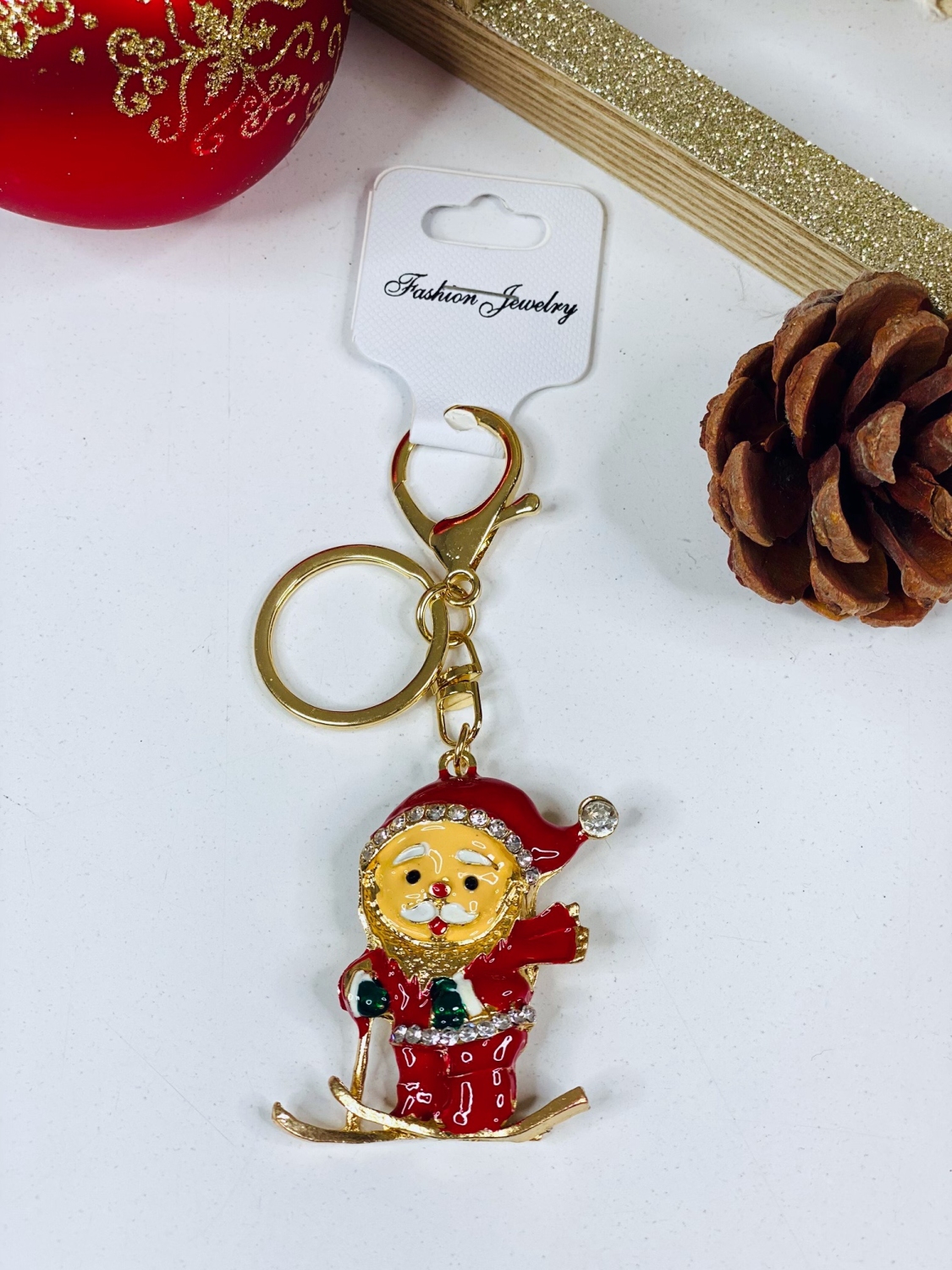 Webmoda Dámsky vianočný prívesok na kľúče SANTA - UNI